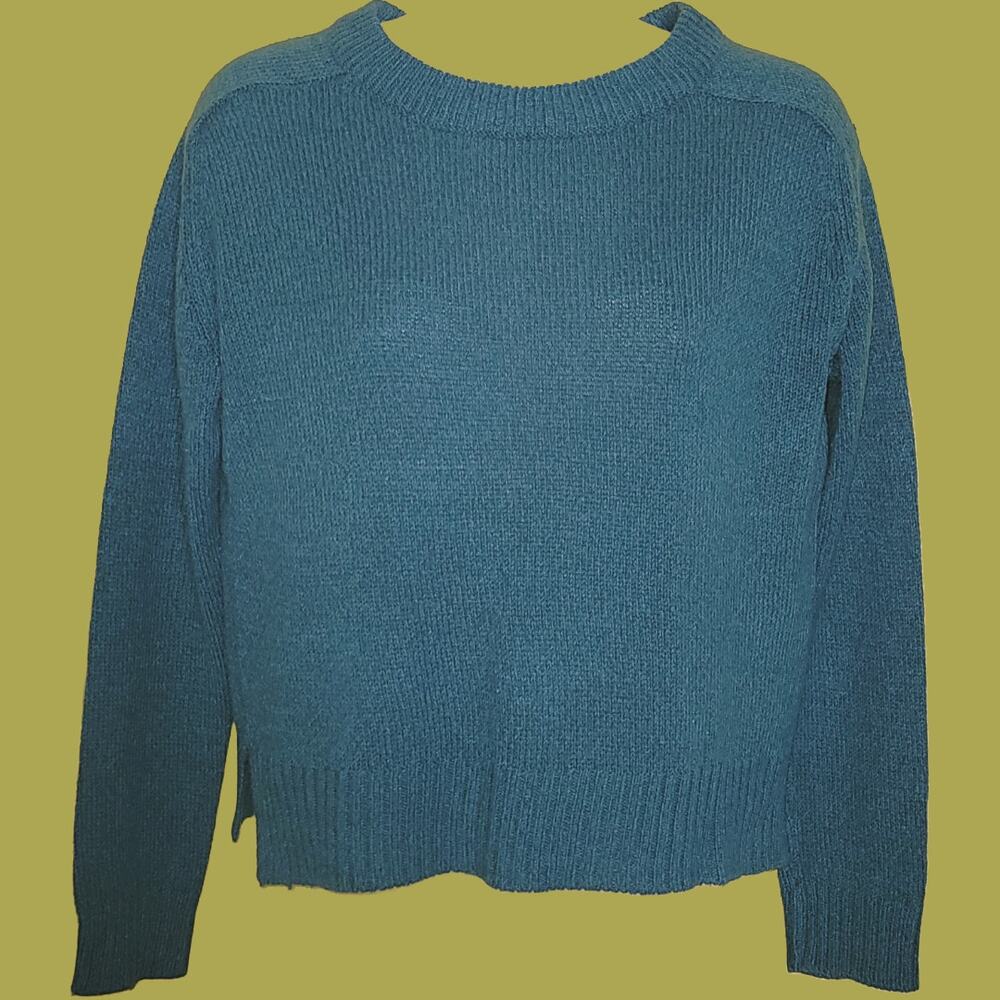Cropped Tunic Crew Neck Sweater in Emerald Green by Divided for H&M, Sz XS